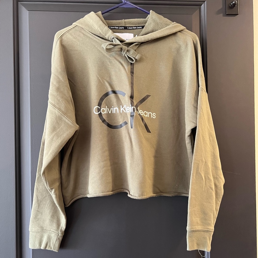 Calvin Klein cropped sweatshirt - Army Green - New without tags